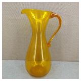 VTG Blenko Handblown Glass Jonquil Yellow Pitcher