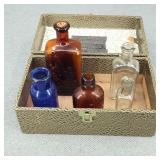 Antique Glass Medicine/Remedy Bottles in VTG Box