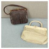 VTG Whiting & Davis Bakelite & Crocodile Purse