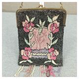 Antique Art Deco Glass Beaded Flapper Purse