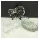 VTG Hazel-Atlas Colonial Swirl Seashell Snack Set