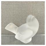 Lalique Frosted Crystal Sparrow Figure