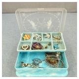 VTG Hommer Mfg Co Jewelry Box w/ Jewelry for Wear