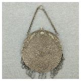 Antique German Silver/Steel-Cut Beaded Chatelaine