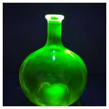 VTG Blenko? Vaseline/Uranium Glass Bottle/Vase