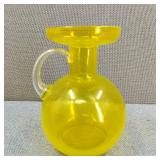 VTG Empoli Yellow Art Glass Pitcher/Ewer