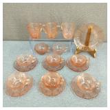 1930s Pink Depression Glass Jeannette Glass Co Set