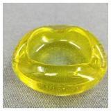 VTG MCM Murano? Yellow Bubble Art Glass Ashtray