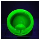 Vintage Viking Uranium Glass Orb Ashtray