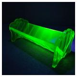 Vintage Vaseline/Uranium Cracker Caddy Glass Dish