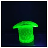 VTG Boyd Vaseline Glass Top Hat Toothpick Holder