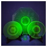 Vintage Vaseline/Uranium Glass Dishes