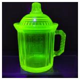 VTG Vaseline Glass 8oz Measuring Cup w/ Lid