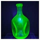 Vintage Dimpled Uranium Glass Decanter