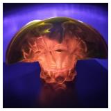 VTG MCM Uranium Art Glass Dish with Orange Glow