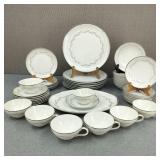 VTG Nasco Paris Night/Silver Leaf Fine China Set