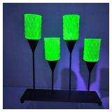 VTG Vaseline/Uranium Glass Candle Shades Plus