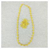 VTG Manganese Orange Glowing Beads/Necklace