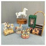 VTG Carousel Collections Music Box Horses Plus