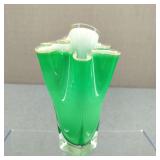 VTG MCM Wales Glass Handkerchief Edge Vase