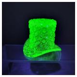 Fenton? Vaseline/Uranium Glass Top Hat