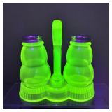 VTG Vaseline/Uranium Glass Salt & Pepper Shakers