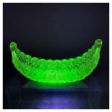VTG Vaseline/Uranium Glass Daisy & Button Dish
