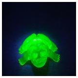 Vintage Vaseline Glass Frog Paperweight