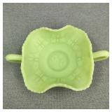 VTG Fenton Satin/Frosted Uranium Glass Candy Dish