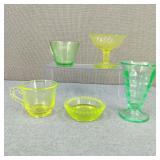 VTG Boyd & More Vaseline/Uranium Glass Cups/Dishes