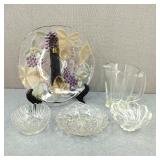 VTG Clear Glassware-Candy Dish, Relish Dish & More