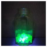 Glowing Resin Stones in Antique Glass Jar