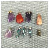 Assorted Natural Polished Stone Pendants