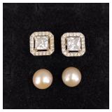 Sterling Silver Earrings 2 Pair