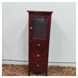 VTG Narrow Wood 3-Drawer Cabinet with Glass Door