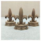Vintage Rustic Cast Iron Fleur-de-lis Door Stops