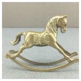 Vintage Solid Brass Rocking Horse Figure