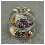 VTG Glass Jar Canister Filled with Rocks & Agates