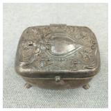 1907 Victor Silver Co Silver-Plated Jewelry Casket