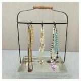 Various Costume Jewelry for Wear w/ Display Stand