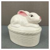Vintage Ceramic Bunny Tureen Lidded Dish