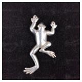 Sterling Silver Leaping Frog Pendant