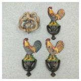 VTG/VTG Style Cast Iron Rooster Doorknockers Plus