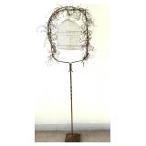 Antique Decorative Birdcage Stand w/ VTG Birdcage