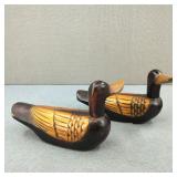 VTG Hand-Carved Wood Korean Wedding Ducks