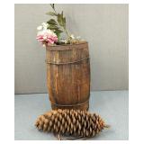 Antique Rustic Wooden Nail Keg Barrel