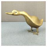 Vintage MCM Solid Brass Goose Sculpture