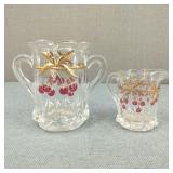 VTG Northwood Cherry Mosser Glass Spooner/Creamer