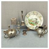 VTG Silver Plated Bells/Candlestick/Sugar Bowl +
