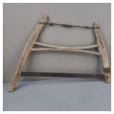 Antique Wooden Cross Cut Buck Saw